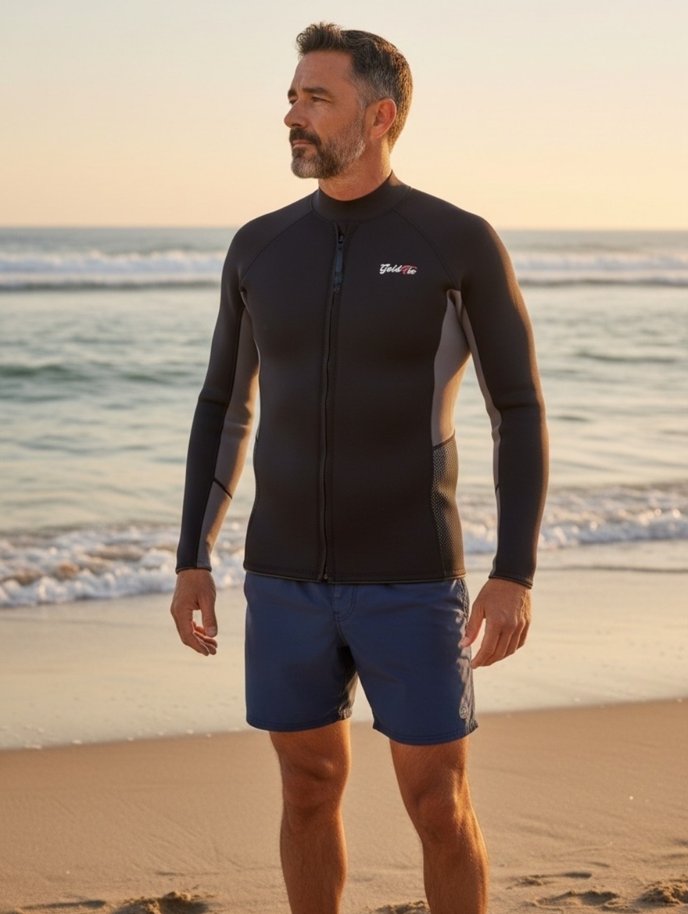 Goldfin Wetsuit Long Sleeve Jacket Mens Sz 4XL L 31" Pit To Pit 24"  NWOT